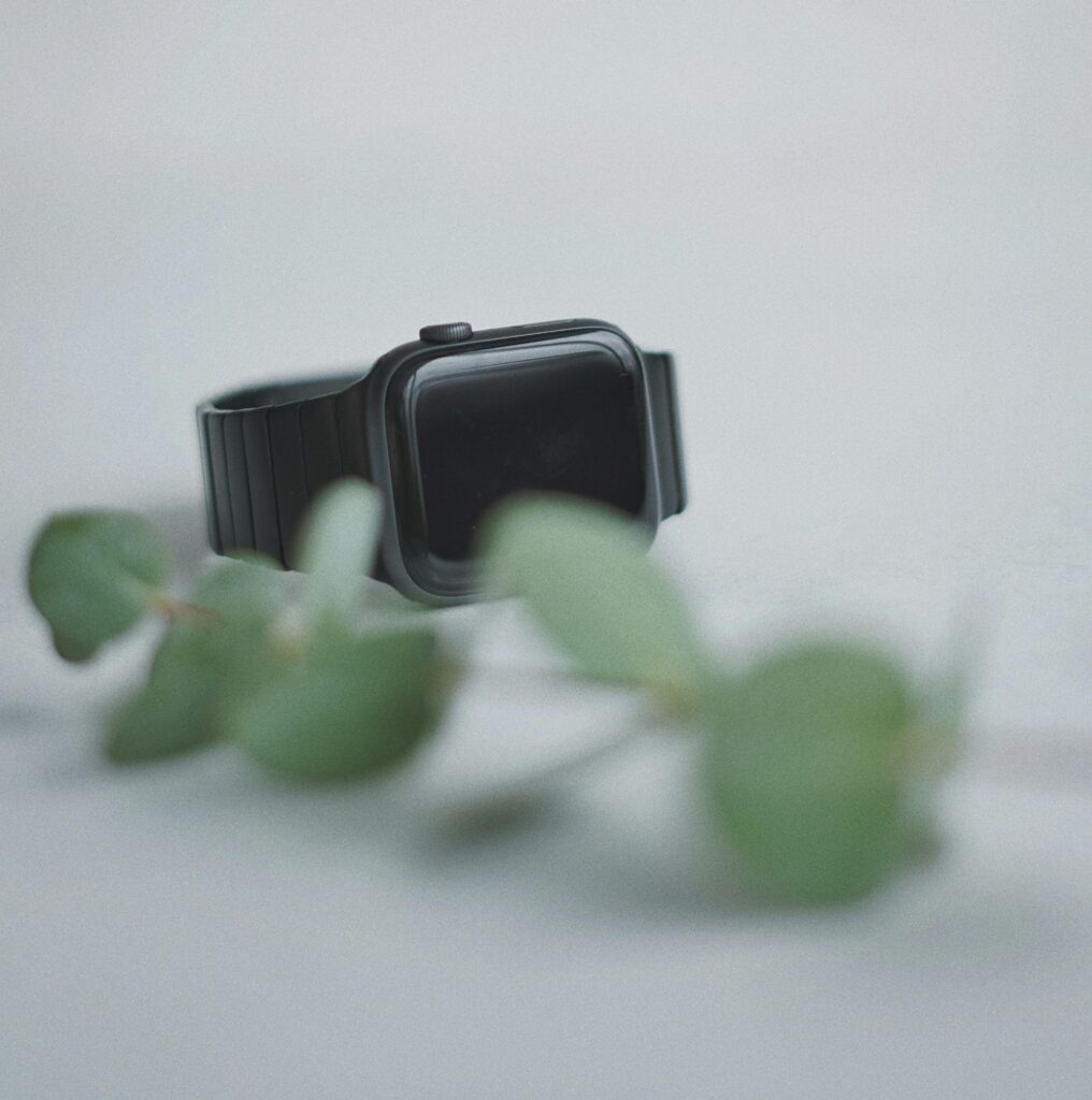 a Watch with green leaves