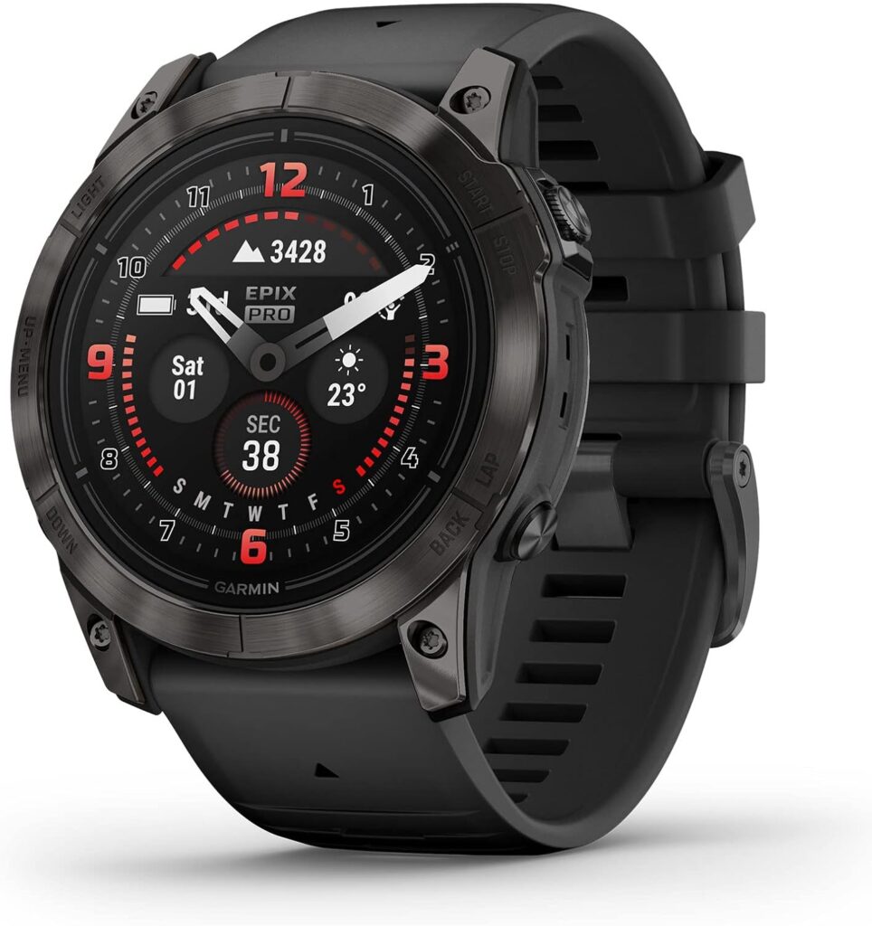 a Garmin Epix Pro smartwatch with Carbon Gray color