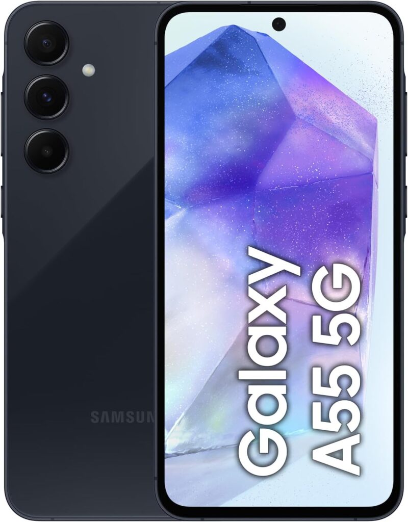a Samsung Galaxy A55 navy color smartphone