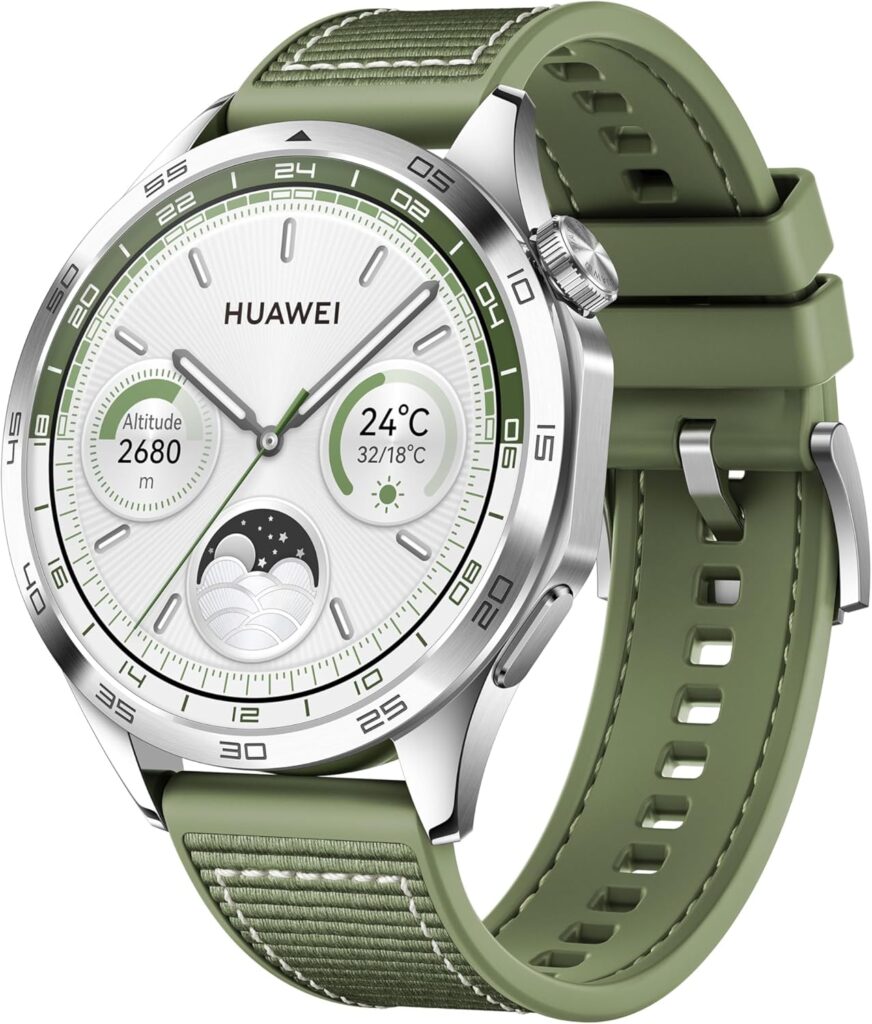 a green smartwatch