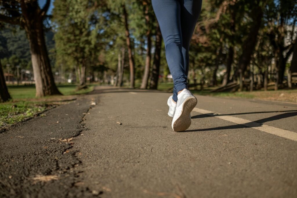 a photo of a person walking