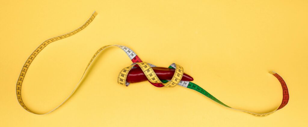 a chili wrapped with a soft ruler